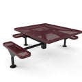 Square Nexus Pedestal Picnic Table with 3 Seats - Diamond Pattern - 46 In.