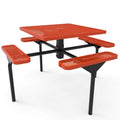Square Nexus Pedestal Picnic Table with 4 Seats - Diamond Pattern - 46 In.