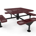 Square Nexus Pedestal Picnic Table with 4 Seats - Diamond Pattern - 46 In.