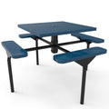 Square Nexus Pedestal Picnic Table with 4 Seats - Circular Pattern - 46 In.