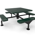 Square Nexus Pedestal Picnic Table with 4 Seats - Circular Pattern - 46 In.