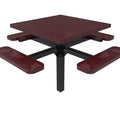 Square Pedestal Picnic Table with 4 Seats - Circular Pattern - 46 In.
