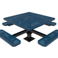 Square Pedestal Picnic Table with 4 Seats - Circular Pattern - 46 In.