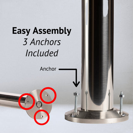 Crown Top Rope Stanchion with Fixed Base - Montour Line CXLineF