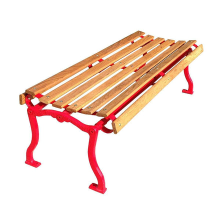 Plain Slatted Wood Backless Park Bench - 48 In.