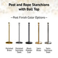 Ball Top Dual Rope Stanchion with Cast Iron Base - Montour Line CILineD