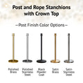 Crown Top Post and Rope Stanchion with Dome Base - Montour Line CDLine