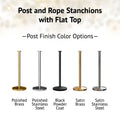 Flat Top Post and Rope Stanchion with Cast Iron Base - Montour Line CILine
