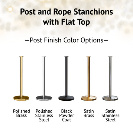 Post & Rope Stanchion, Flat Top, Flat Cast Iron Base  - CCW Series
