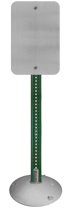 4ft Green Uchannel Sign Stand with 15" Aluminum Base - Crowd Control Warehouse