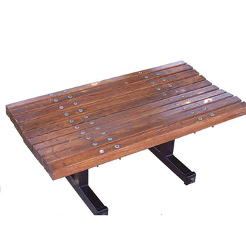 Curved Wood Backless Park Bench - 8 Ft.