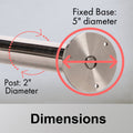 Flat Top Dual Rope Stanchion with Fixed Base - Montour Line CXLineDF