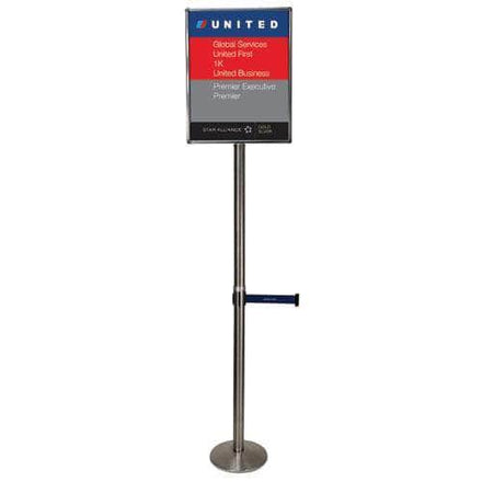 Visiontron 6 Feet Tall Sign Post with Metal Base Cover - 10 Ft. Belt