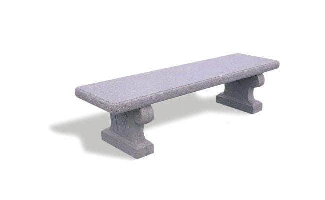 6 Ft Classic Concrete Backless Park Bench - Crowd Control Warehouse