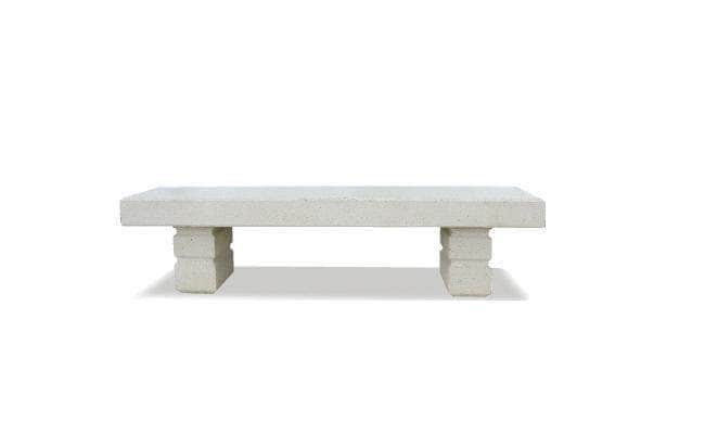 6 Ft Concrete Backless Block Park Bench - Crowd Control Warehouse