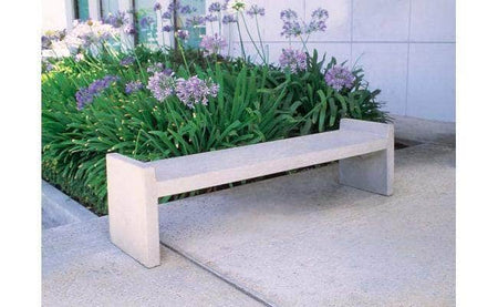 6 Ft Concrete Smooth Backless Park Bench - Crowd Control Warehouse