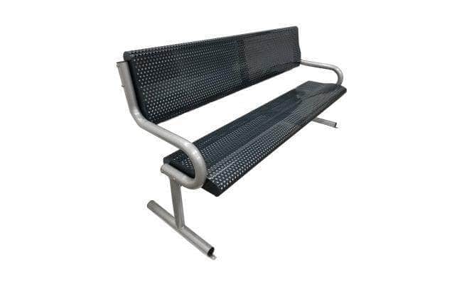 6 Ft. Metal Park Bench with Back and Arms - Crowd Control Warehouse