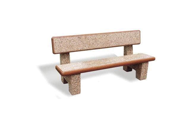 6 Ft. Solid Concrete Park Bench with Back - Crowd Control Warehouse