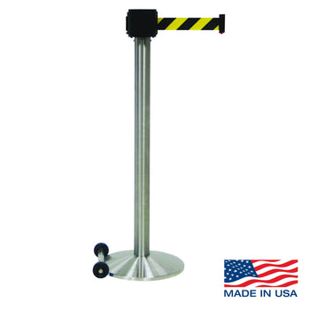 *NEW* Single Line Indoor/Outdoor Retracta-Belt Barrier with 30 Ft. Belt