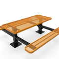 Double Pedestal Rectangular Picnic Table - Diamond Pattern - Surface Mount