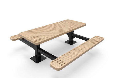 Double Pedestal Rectangular Picnic Table - Circular Pattern - Surface Mount