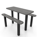 Rectangular Independent Pedestal Picnic Table - Circular Pattern - Inground Mount
