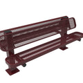 Double Pedestal Park Bench with Back - Diamond Pattern