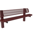 Single Pedestal Park Bench with Back - Diamond Pattern