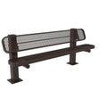 Single Pedestal Park Bench with Back - Diamond Pattern
