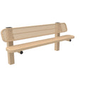 Single Pedestal Park Bench with Back - Circular Pattern