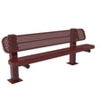 Single Pedestal Park Bench with Back - Circular Pattern