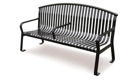 74’’ Flat Metal Arched Back Park Bench - Crowd Control Warehouse