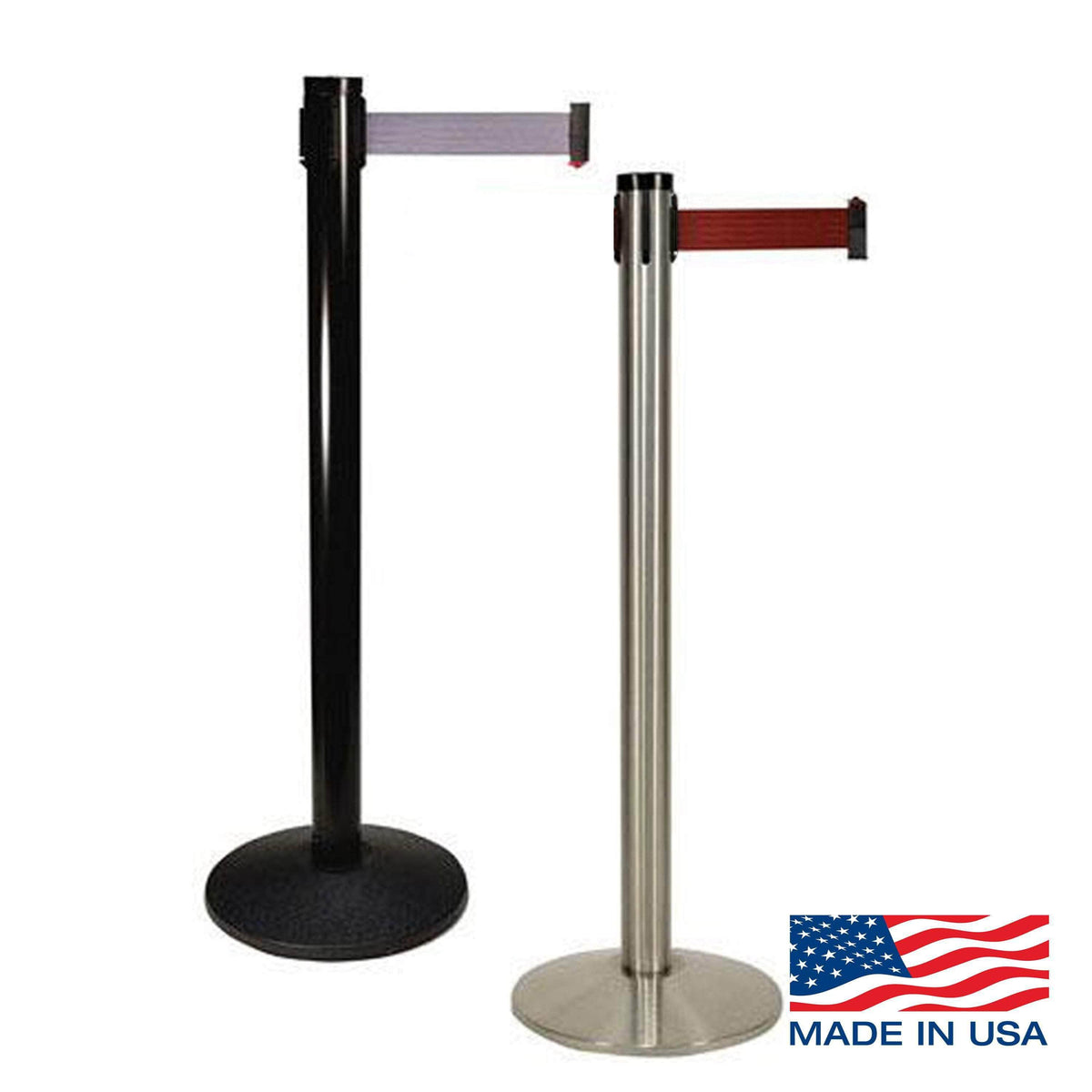Heavy Duty Single Line RetractaBelt Barrier with 10 Ft. & 15 Ft. Belts Crowd Control Warehouse
