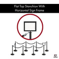 Post and Rope Stanchion Kit, Flat Top Posts, 6 Ft. Velvet Foam Core Rope and Sign Frame - Montour Line