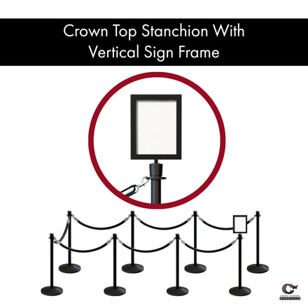 Post and Rope Stanchion Kit, Crown Top Posts, 6 Ft. Velvet Foam Core Rope and Sign Frame - Montour Line