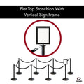 Post and Rope Stanchion Kit, Flat Top Posts, 6 Ft. Velvet Foam Core Rope and Sign Frame - Montour Line