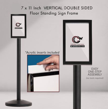 Floor Standing Sign Frame with Sloped Base - CCW Series SFFS-100