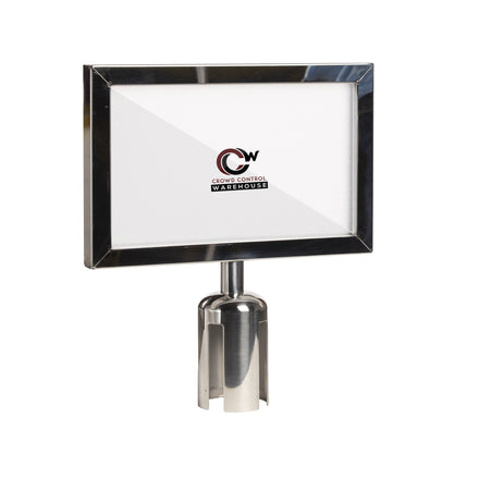 Post Top Sign Frame for CCW Series Retractable Belt Barriers