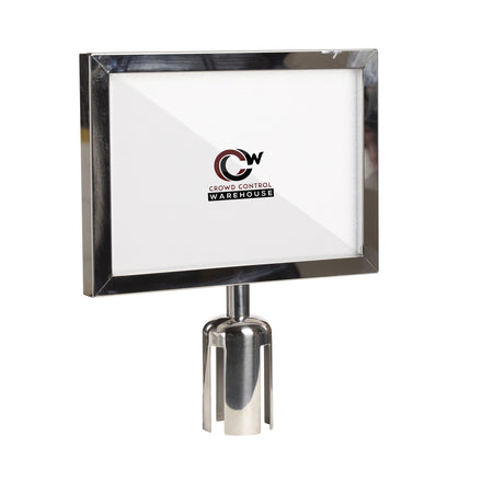 Post Top Sign Frame for CCW Series Retractable Belt Barriers