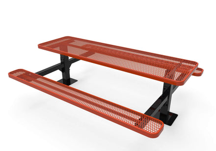 Double Pedestal Rectangular Picnic Table - Diamond Pattern - Surface Mount
