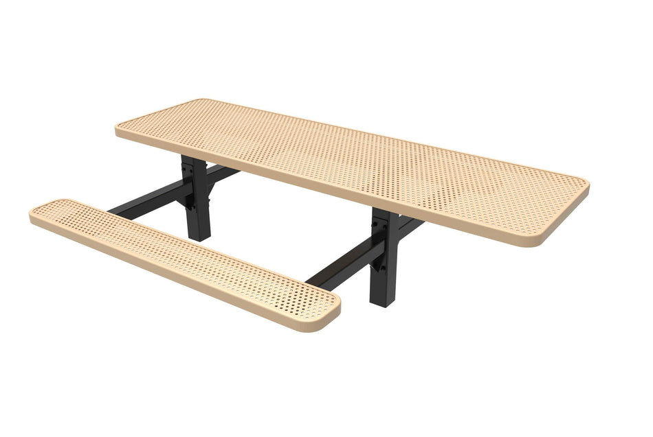 Double Pedestal Rectangular Picnic Table - Circular Pattern - Inground Mount - 8 Ft.