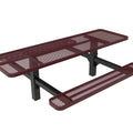 Double Pedestal Rectangular Picnic Table - Diamond Pattern - Inground Mount - 8 Ft.
