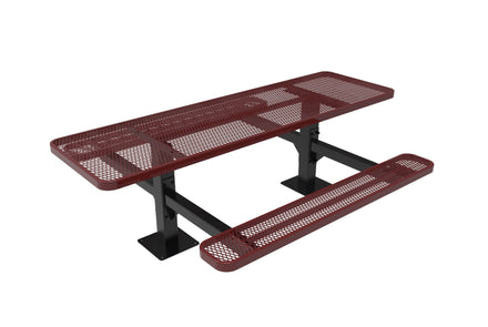 Double Pedestal Rectangular Picnic Table - Diamond Pattern - Surface Mount - 8 Ft.