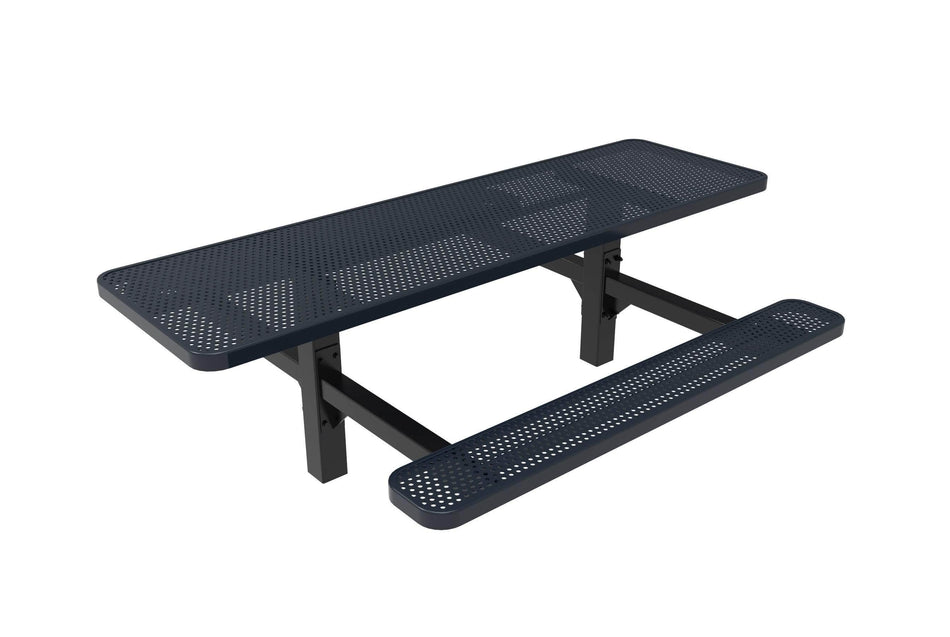 Double Pedestal Rectangular Picnic Table - Circular Pattern - Inground Mount - 8 Ft.