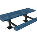 Double Pedestal Rectangular Picnic Table - Circular Pattern - Surface Mount - 8 Ft.