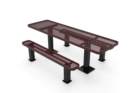 Rectangular Independent ADA Accessible Picnic Table - Diamond Pattern - Surface Mount - 8 Ft.
