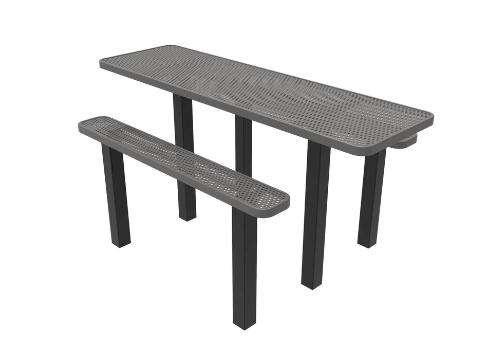 Rectangular Independent ADA Accessible Picnic Table - Circular Pattern - Inground Mount - 8 Ft.