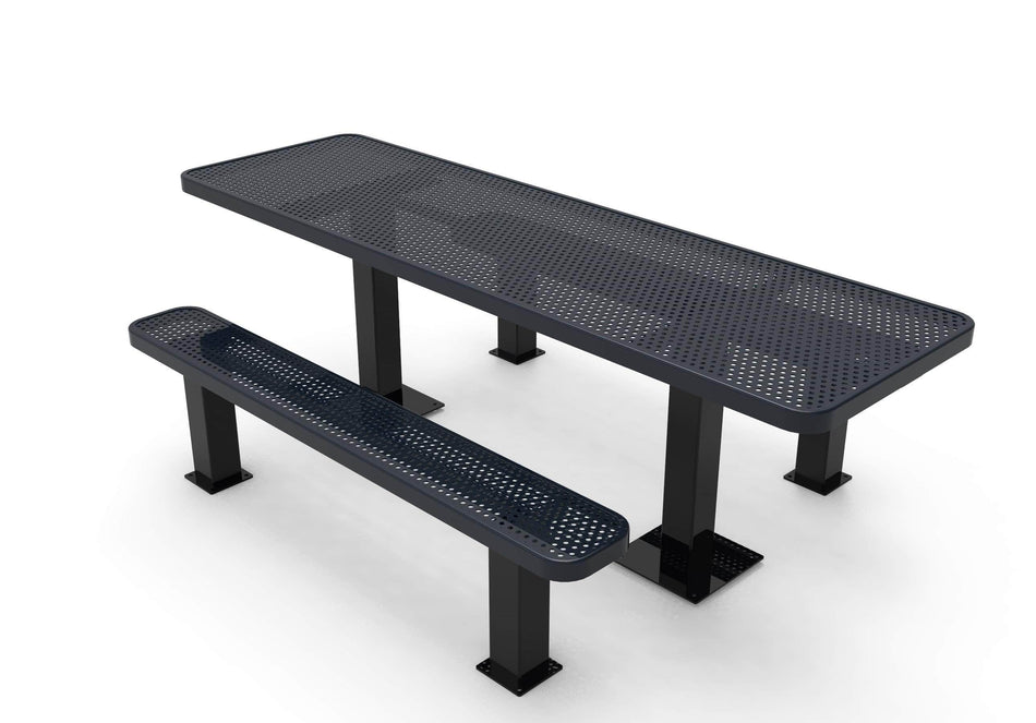 Rectangular Independent ADA Accessible Picnic Table - Circular Pattern - Surface Mount - 8 Ft.
