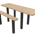 Rectangular Independent ADA Accessible Picnic Table - Circular Pattern - Inground Mount - 8 Ft.