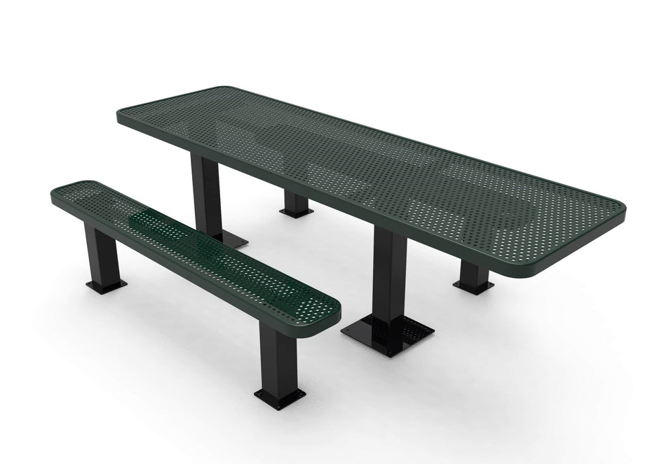 Rectangular Independent ADA Accessible Picnic Table - Circular Pattern - Surface Mount - 8 Ft.
